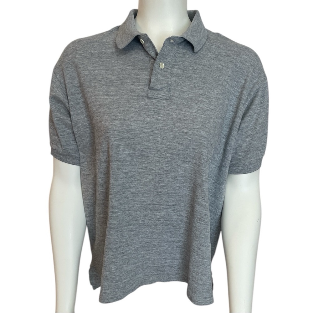 Vintage J. Crew Gray Polo Shirt heather gray grey preppy 90’s casual collared